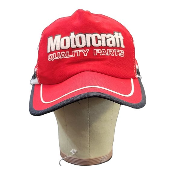 Vintage Motorcraft Quality Parts 3 Stripe Trucker Hat Mesh Snapback Cap USA READ - Picture 13 of 13
